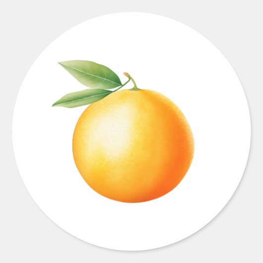 Watercolor Orange Runder Aufkleber (Vorderseite)