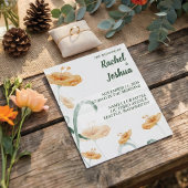 Watercolor Orange Wildflower & Sage Green Wedding Einladung
