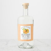 Watercolor Orangecello Wedding Danke Alkoholflaschenetikett (Vorderseite)