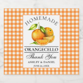 Watercolor Orangecello Wedding Danke Bierflaschenetikett (Einzelnes Label)