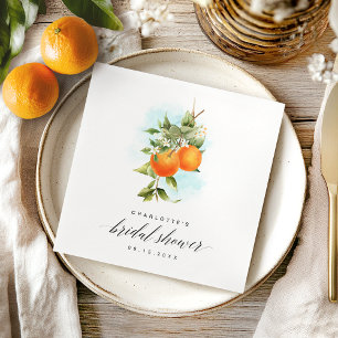 Watercolor-Orangen Zitrus-Junggesellinnenabschied Serviette