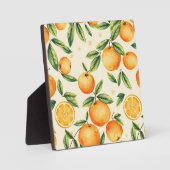Watercolor Oranges Citrus Pattern Fotoplatte (Vorderseite)