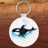 Watercolor Orca Schlüsselanhänger (Vorderseite)