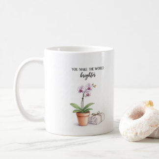 Watercolor Orchid Inspirational Mug Kaffeetasse