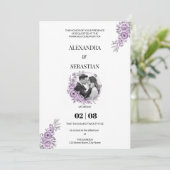 Watercolor Orchid Wedding Einladung (Stehend Vorderseite)