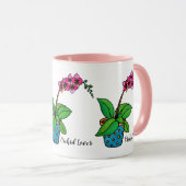 Watercolor-Orchideen-Pflanze im schönen Topf Tasse (VorderseiteRechts)