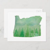 Watercolor-Oregon-Staat Postkarte (Vorne/Hinten)