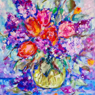 Watercolor Original Danke Business Card Mini Visitenkarte