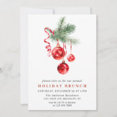 Watercolor Ornament CHRISTMAS HOLIDAY BRUNCH Einladung (Vorderseite)