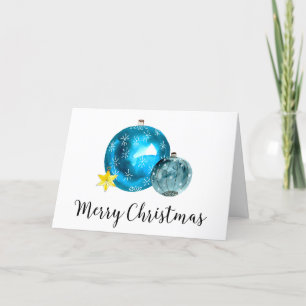 Watercolor Ornament Sober Christmas Card Feiertagskarte