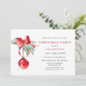 Watercolor Ornament Weihnachtsfeier Invita Einladung (Stehend Vorderseite)