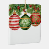 Watercolor Ornaments Pine Boughs Christmas Keramikornament (Rechts)