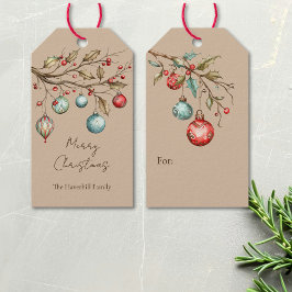 Watercolor Ornaments Weihnachten Geschenkanhänger