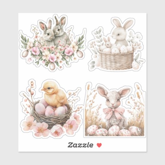 Watercolor Oster Brunch Mix Aufkleber (Blatt)