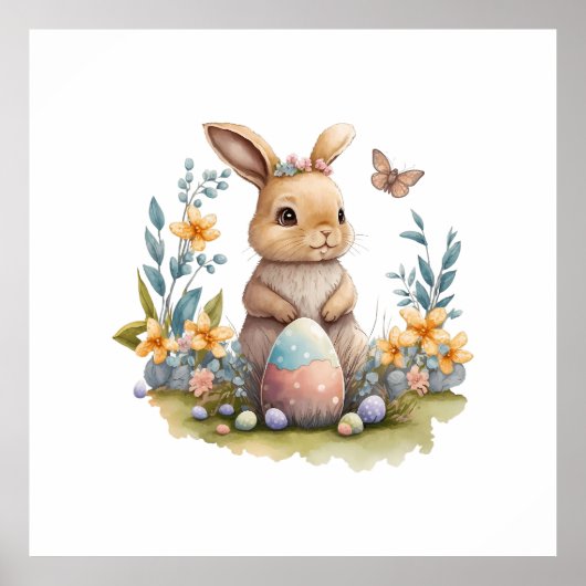 Watercolor Ostersonnenplakat Poster (Vorne)