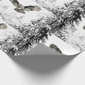 Watercolor Owl Flight Winter Forest Snow Bird Geschenkpapier (Ecke)