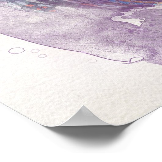 Watercolor Owl Poster (Ecke)