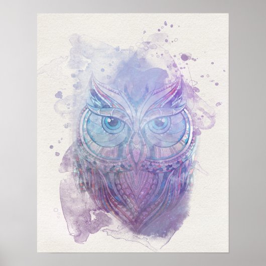 Watercolor Owl Poster (Vorne)