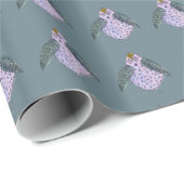 Watercolor Owl Wrapping Paper Geschenkpapier (Rolleneckpunkt)