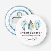 Watercolor Oyster Coastal Seaside Wedding Flaschenöffner (Vorderseite)