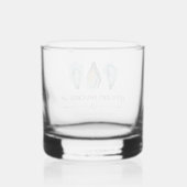 Watercolor Oyster Coastal Seaside Wedding Whiskyglas (Rückseite)