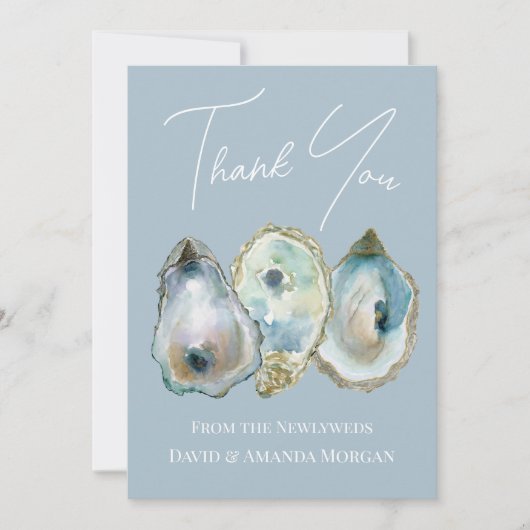 Watercolor Oyster  Dankeskarte (Vorderseite)