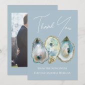 Watercolor Oyster  Dankeskarte (Vorne/Hinten)