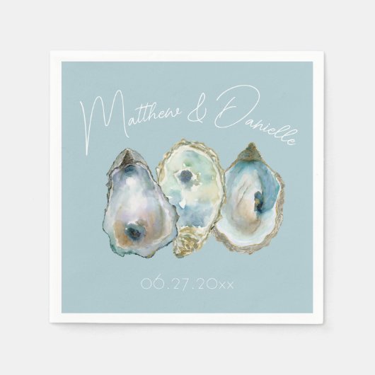 Watercolor Oyster Serviette (Vorderseite)