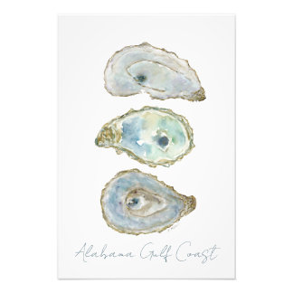 Watercolor Oysters- Customizeable Vertical Design Fotodruck