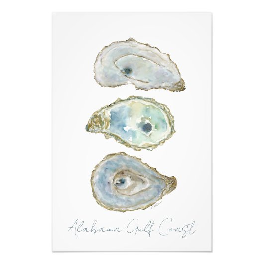 Watercolor Oysters- Customizeable Vertical Design Fotodruck (Vorne)