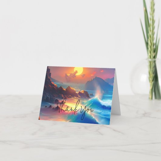 Watercolor Ozeanwellen - individuell anpassbare Karte (Vorderseite)