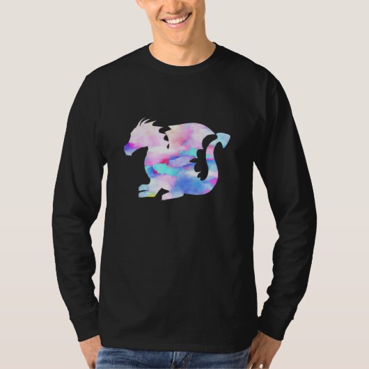 Watercolor Paint Dragon Zodiac Fantasy Mythic Cr T-Shirt (Vorderseite)