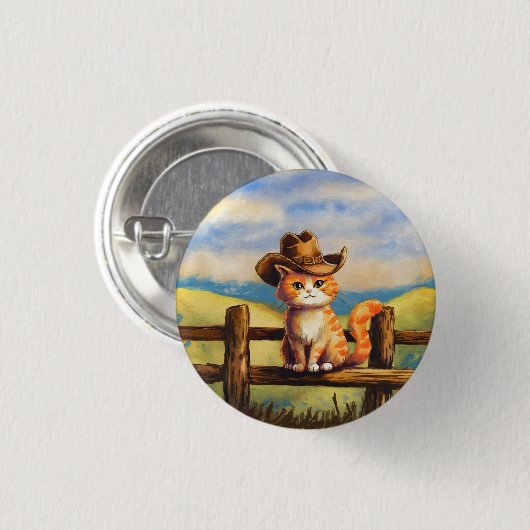 Watercolor Painted Cat Dad Button (Vorne & Hinten)