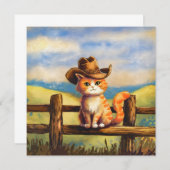 Watercolor Painted Cat Dad Einladung (Vorne/Hinten)