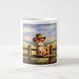 Watercolor Painted Cat Dad Jumbo-Tasse