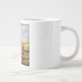 Watercolor Painted Cat Dad Jumbo-Tasse (Rechts)