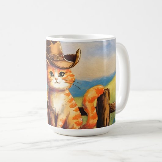 Watercolor Painted Cat Dad Kaffeetasse (VorderseiteRechts)