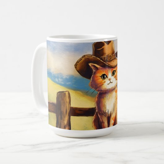 Watercolor Painted Cat Dad Kaffeetasse (Vorderseite Links)