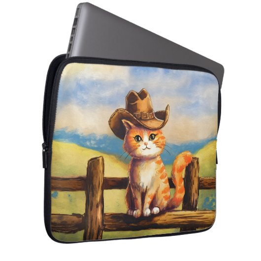 Watercolor Painted Cat Dad Laptopschutzhülle (Vorne Rechts)