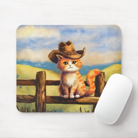 Watercolor Painted Cat Dad Mousepad (Mit Mouse)