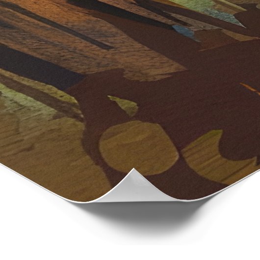 Watercolor Painted Cat Dad Poster (Ecke)