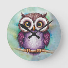 Watercolor painted cute owl