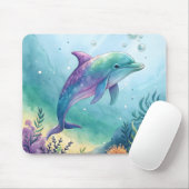 Watercolor painted dolphin mousepad (Mit Mouse)