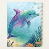 Watercolor painted dolphin planer (Rückseite)