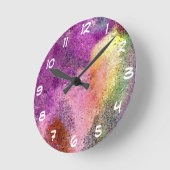 Watercolor painted Rice Paper Runde Wanduhr (Winkel)