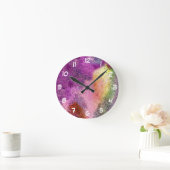 Watercolor painted Rice Paper Runde Wanduhr (Zuhause)