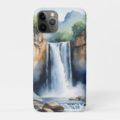 Watercolor painted waterfall Case-Mate iPhone hülle (Rückseite)