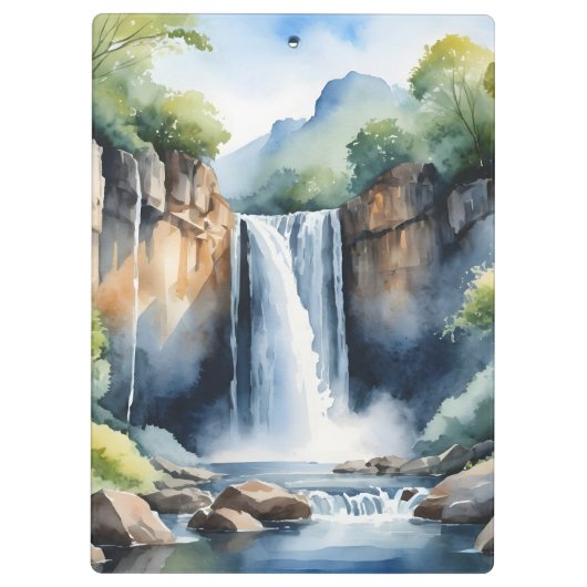 Watercolor painted waterfall klemmbrett (Rückseite)
