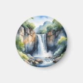 Watercolor painted waterfall magnet (Vorne)