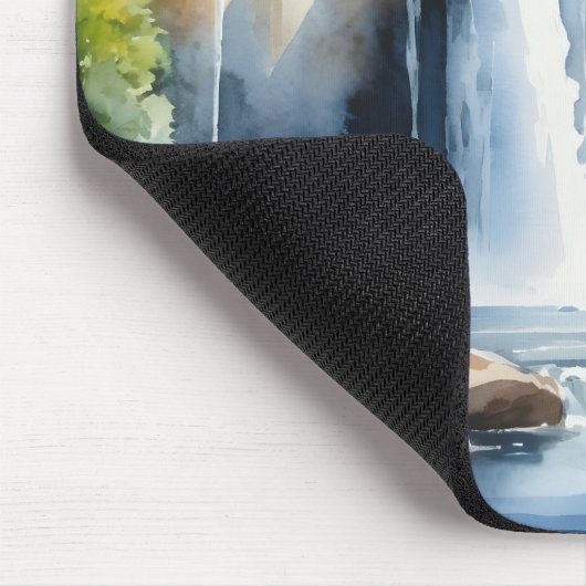 Watercolor painted waterfall mousepad (Ecke)